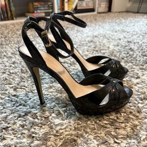 Le Chateau Black Patent Strappy Heels